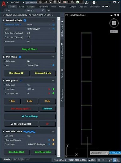 Lisp for quick dimensioning (1 layer and 2 layers) in AutoCAD | QD Quick dimension | AutoLISP Rev...