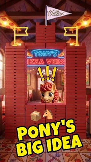 Pony Pepperoni built a PIZZA FORT! 🏰🍕🐴 #shorts