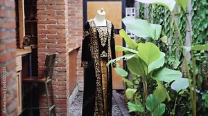 traditional javanese wedding gown on a mannequin