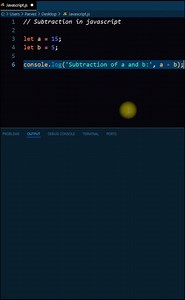 Subtraction in JavaScript ✨ #JavaScript #WebDevelopment #CodingForBeginners #LearnToCode #JavaScriptTips #codingwithparvez | Coding with Parvez