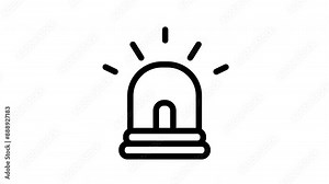 Animated siren line icon on transparent background, medical animation, 4k video motion graphic with alpha channel, use for web design, mobile apps, ui design