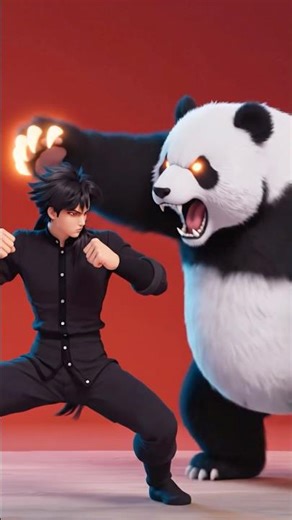 Panda vs Anime Warrior 🐼⚔️ | Unexpected Battle! #shorts