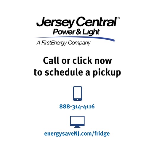 Time to upgrade your appliances? Don’t forget to recycle. Receive up to $100 when you recycle your old working fridges, freezers, dehumidifiers and room A/Cs. We’ll even pick up your old appliances for free. Schedule a time now. Dehumidifiers and room A/Cs must be recycled with a full-size fridge or freezer. | JCP&L
