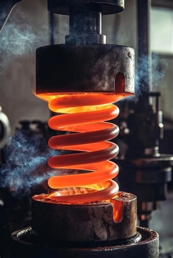 😱 “Red Hot Spring vs Hydraulic Press…INSANE Result!” #hydraulicpress #crushing #shorts