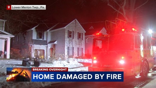 Home severely damaged by fire in Lower Merion Twp., Pa.