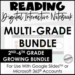 Multi-Grade Bundle: Digital Interactive Reading Notebooks | Use With Mentor Text