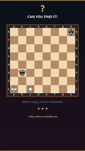 Stalemate Trap! The Great Escape ♚ Chess Brain Teaser #18 #chess #shorts