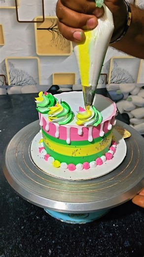 rainbow cake design tutorial #cake #trending #youtubeshorts #shortvideo #short #viral #ytshorts #art