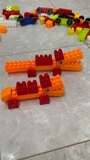 Satisfying diy block crocodiles / building blocks/ block fun / block ASMR