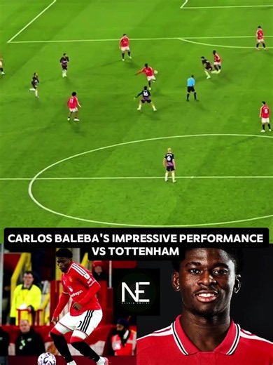 Carlos Baleba delivered a convincing debut for Manchester United in their 1–1 draw against Tottenham at Old Trafford. #carlosbaleba #manchesterunited #Cameroun #cameroontiktok🇨🇲