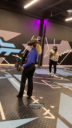 @acouplebitess take on @zerolatencytoronto 🧟‍♂️ #zerolatencyvr #fearfactor #zombies #virtualreality #vr