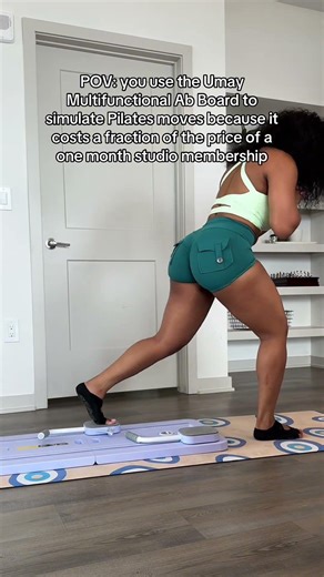 Using the multifunctional ab board to simulate pilates and lagree moves was the fitness hack i