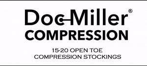 Doc Miller Open Toe Compression Socks for Men and Women, 15-20 mmHg, Calf Support Sleeves, Recovery Stockings, Wide Calf, Toeless Design, 1 Pair
