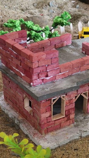 I Built a Mini Brick House from Scratch 🧱🏠 #shorts #diy #miniature