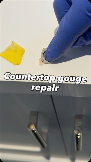 More Than Just a Cabinet Guy! on Instagram: "Repairing a gouge on a painted counter top #repair #fixit #diy #beforeandafter #transformation"