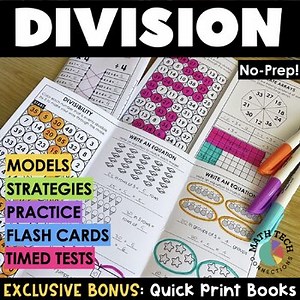 Division Practice Books Brochures Fact Fluency Trifolds, Math Centers, Games