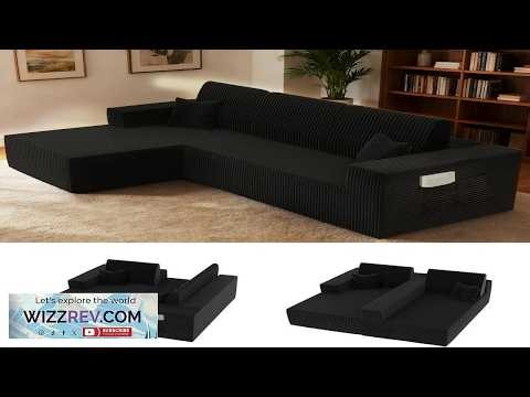 110" Boneless Couch Cloud Modular Sectional Sofa with L Shape Chaise Modern Upholstered