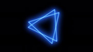 Blue Neon Light Triangle Spinning Animated Background