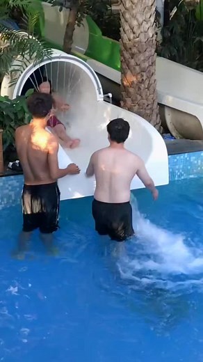 Exciting Water Slide Adventure with Girls at the Waterpark