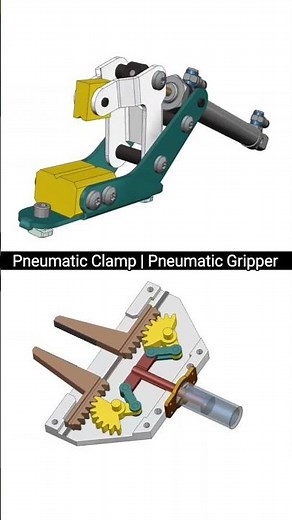 Pneumatic clamp || pneumatic gripper #mechanical #mechanism #pascallaw #mechanic #shorts #viralshort