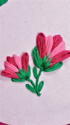 Cute Pink Flower Embroidery | Flower Embroidery Designs | Hand Embroidery Design #shorts #embroidery