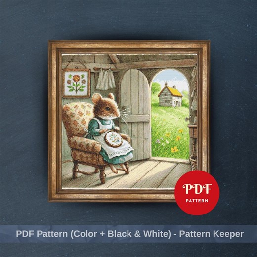 Mouse Cross Stitching Cross Stitch Pattern, Sewing Mouse Embroidery Design, Needlepoint Chart, Easy Cross Stitch PDF Pattern, Instant,diy - Etsy