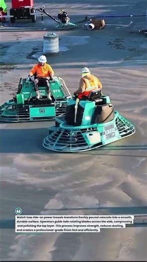 Ride-On Power Trowel Finishing Like a Pro! #ConcreteWork #Construction #PowerTrowel