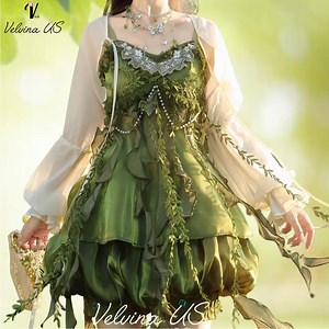Fairycore Leaf Dress Set | Ethereal Forest Nymph Outfit - Etsy