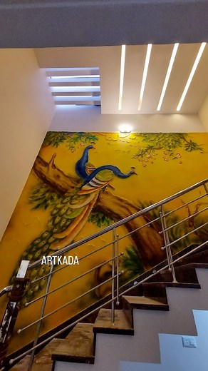 4.2K views · 34 reactions | Peacock 3D embossed art on wall minimal work #simple work Il | Vipin Iritty Art | Facebook