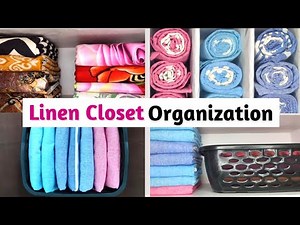 Linen Closet Organization | Bedsheets, Blankets, Towel and Curtains Storage Ideas | Simply Organized