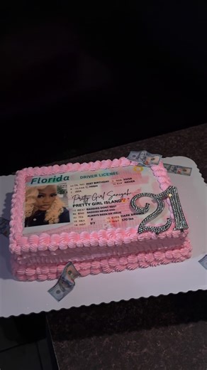 Nida Royale | License Cake 😍💕 #pinkcake #customcake #viral #license #licensecake #21 | Instagram