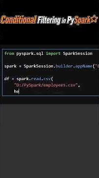 Filter Rows in PySpark Using filter() Function #pyspark #bigdata #coding #dataengineering