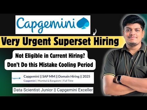🔥Capgemini Very Urgent Superset Hiring | 1 Hour Left | Not Eligible in Most Hiring | What Next?