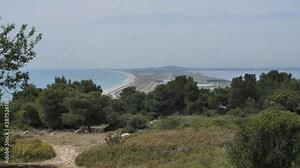 Sete coastline mediterranean sea view panoramic Cap d'Agde in background