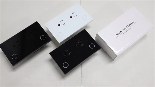 US 120 Wall Socket Tuya Remote Control Dual Power Outlet 16A Smart Home USB Socket ABS Tempered Glass Wifi Smart Socket