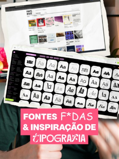 Hoje quero te mostrar 2 sites muito bons pra pegar inspirações de tipografia e pra conseguir umas fontes BEM legais também! Pra você não ter que depender só de Google Fonts 🤭 Sites mencionados: Fonts In Use (fontsinuse . com ) Fonts xyz (fonts . xyz) Não esquece de me seguir pra mais vídeos como esse e comentar tua fonte favorita! #criatividade #artdirection #creativedirection #curadoriacriativa #designbrasil