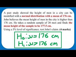 Hypothesis Testing with Normal Distribution - Statistics Edexcel A Level Maths