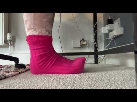 Under Desk ASMR 👣 | Worn Pink Socks & Velvet Chill Moments 🩷🧦