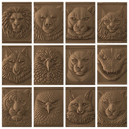 Predator Animal 12 STL Bundle - CNC Relief Files | Wood Carving, Laser PNG, 3D Print | Ready and Optimized | Commercial License - Etsy Canada