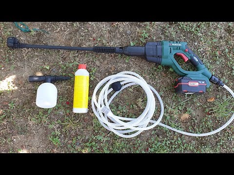 Parkside Cordless Pressure Washer PDRA 20 A1 Testing