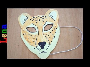 Gepard Maske basteln - Cheetah Mask - Leopard mask DIY - как сделать маску леопарда из бумаги