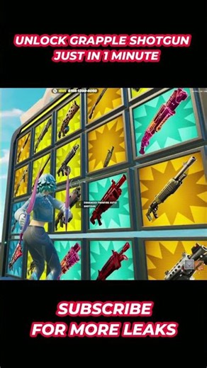 UNLOCK GRAPPLE SHOTGUN JUST IN 1 MINUTE 1V1 WITH EVERY GUN #fortnite #shorts #fortnitecreative