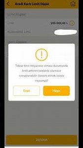 Vakıfbank kredi kartı limitini düşürme.