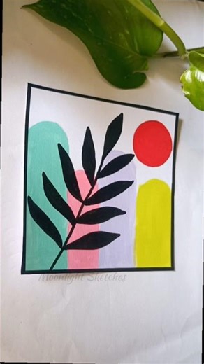 Relaxing Boho Abstract Leaf Art | Peaceful Calm Vibes