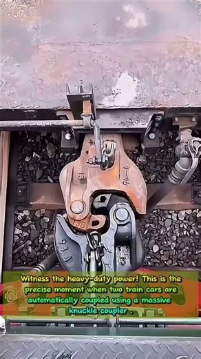 🚂 Train Coupler Link Up! 💥 Watch the Massive Knuckle Coupling Mechanism Engage #shortsfeed