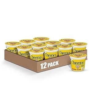 Cheerios Breakfast Cereal Cup, Gluten Free, Single Serve Cereal, 1.3 oz (Pack of 12)