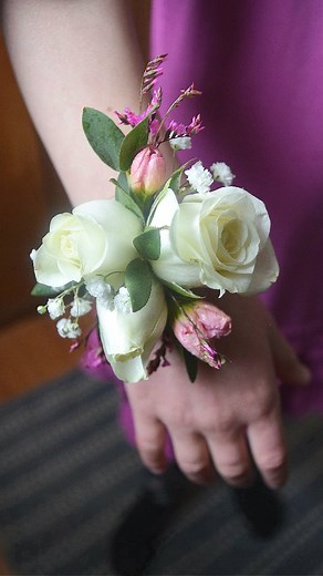 Remember the classic slap bracelets? My kids have them at home to slap on each other like I used to do with my sister. However, I use them differently now. I like using specially made floral slap bracelets, slaplets, for corsage work. I typically use these slaplets only if requested or for smaller wrists. When I get a request for Daddy Daughter dance corsages, these are a must. The usual bracelet style corsage is too large for a child's wrist and tends to move all over or even slip off. Now I'm 