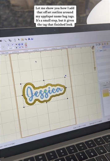 The link to the software is in my bio…✨ Don’t waste time digitizing or paying a digitizer when you can just click a button. #bagtag #applique #tutorials #embroidery #fyp