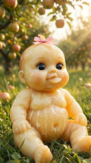 Cute Apple Baby ASMR Sweet Juicy Sounds In Sunny Orchard#ASMR #FruitASMR #CuteCartoon #AnimationFun