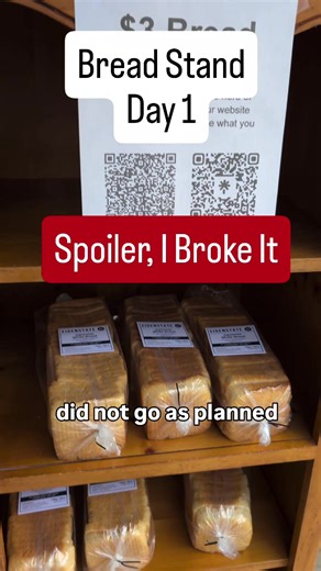 Spoiler alert, I broke my bread stand on the first day. I knew I want to open up more sales channels while the farmers market season is still a bit slower and saw quite a few people having success with bread stands. So I went to Facebook Marketplace and did a few modifications to an old entertainment stand that I found and now we wait for the results. This DIY build was pretty straightforward, but I'm starting to see that it's going to be a bit more complicated than I initially imagined. #breadc